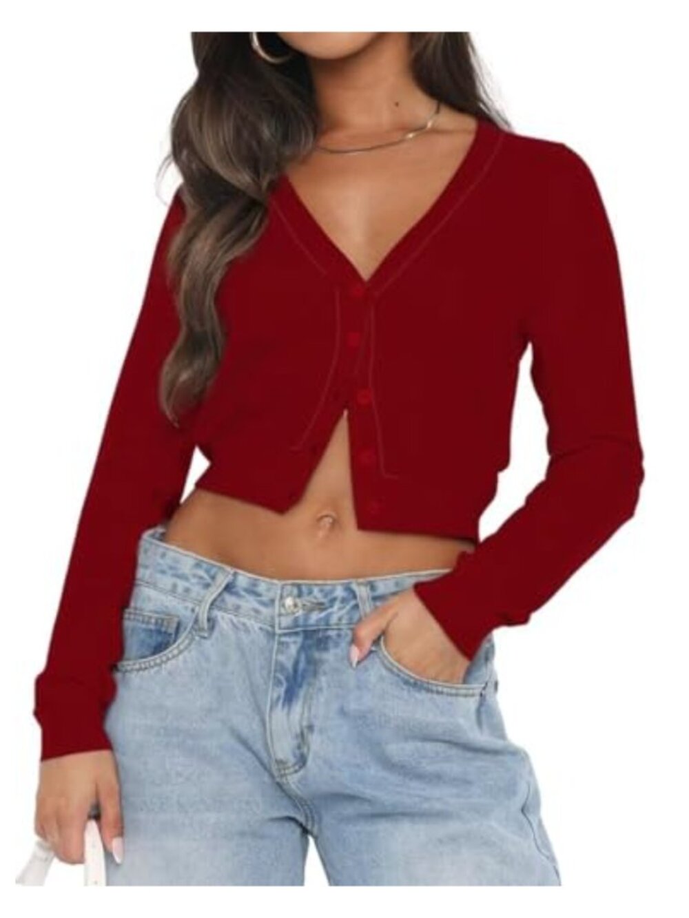 Women's Lightweight Knit Cardigan V-Neck Button Down Long Sleeve